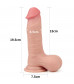 Телесный фаллоимитатор Sliding Skin Dual Layer Dong - 19,5 см.