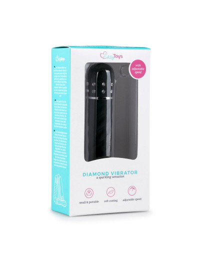 Черный мини-вибратор Diamond Twisted Vibrator - 11,4 см.