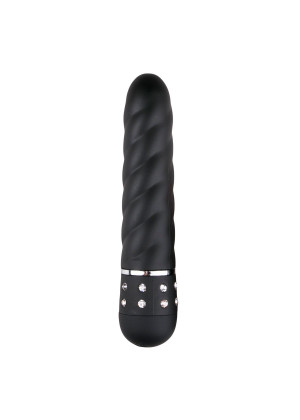 Черный мини-вибратор Diamond Twisted Vibrator - 11,4 см.