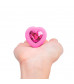 Розовый анальный плаг с кристаллом-сердцем Vibrating Heart Shape Jewel Plug S-M