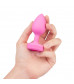 Розовый анальный плаг с кристаллом-сердцем Vibrating Heart Shape Jewel Plug S-M