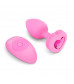 Розовый анальный плаг с кристаллом-сердцем Vibrating Heart Shape Jewel Plug S-M