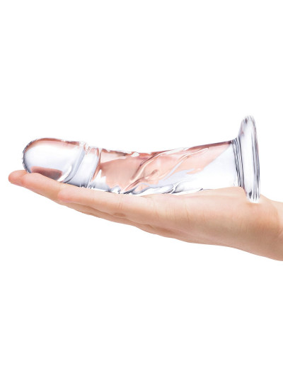 Стеклянный фаллоимитатор из стекла 7’’ Curved Realistic Glass Dildo With Veins - 15,9 см.