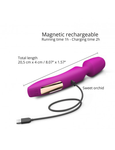 Лиловый вибратор с 2 сменными насадками R-Evolution Wand Vibrator with 2 Attachments