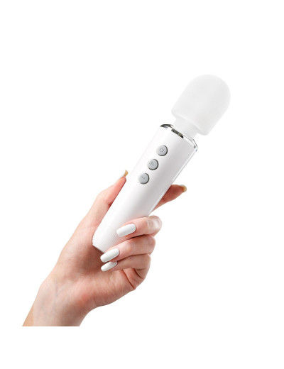 Белый жезловый вибромассажёр Wand Massager - 19 см.