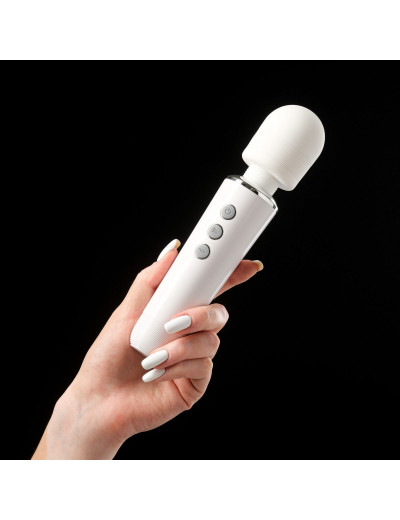 Белый жезловый вибромассажёр Wand Massager - 19 см.