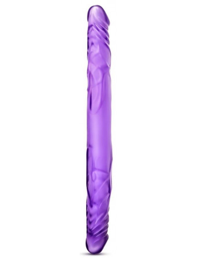 Фиолетовый двусторонний фаллоимитатор 14 Inch Double Dildo - 35 см.