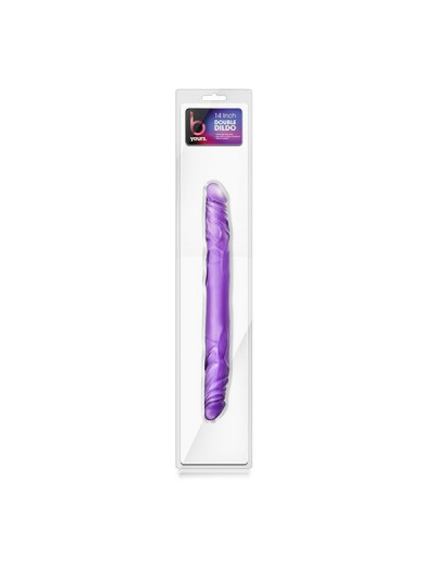 Фиолетовый двусторонний фаллоимитатор 14 Inch Double Dildo - 35 см.