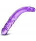 Фиолетовый двусторонний фаллоимитатор 14 Inch Double Dildo - 35 см.