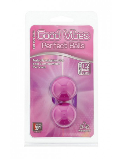 Фиолетовые вагинальные шарики на мягкой сцепке GOOD VIBES PERFECT BALLS