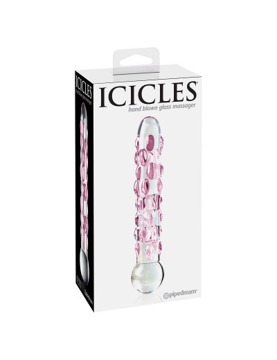 Стеклянный фаллоимитатор Icicles №7 - 17,8 см.