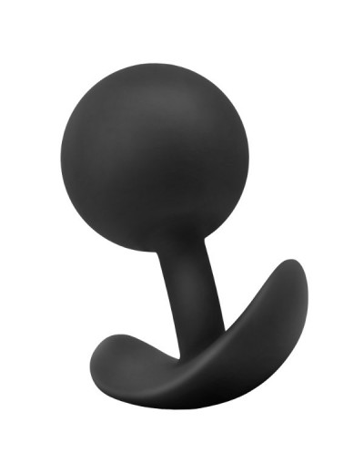 Черная анальная пробка Silicone Vibra Plug - 8,9 см.