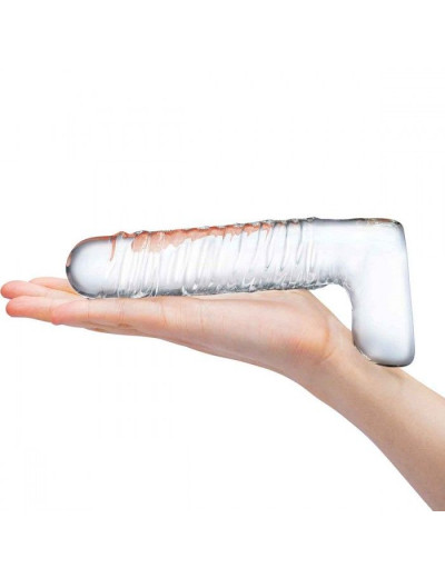 Прозрачный фаллоимитатор 8  Realistic Ribbed Glass Dildo - 20,3 см.