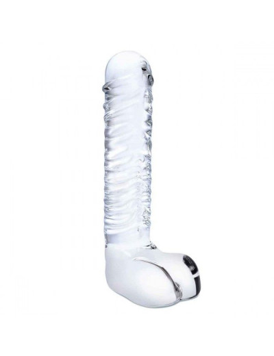 Прозрачный фаллоимитатор 8  Realistic Ribbed Glass Dildo - 20,3 см.