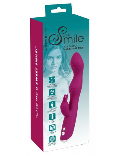 Фиолетовый вибратор A   G-Spot Rabbit Vibrator для стимуляции зон G и A - 23,6 см.