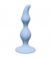 Голубая анальная пробка Curved Anal Plug Blue - 12,5 см.