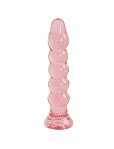 Анальная елочка из розового геля Crystal Jellies Anal Plug Bumps - 15,2 см.