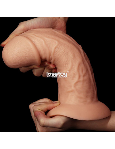 Телесный фаллоимитатор-гигант 9.5 Realistic Curved Dildo - 24 см.