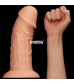 Телесный фаллоимитатор-гигант 9.5 Realistic Curved Dildo - 24 см.