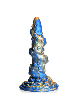 Голубой фантазийный фаллоимитатор Lord Kraken Tentacled Silicone Dildo - 21 см.