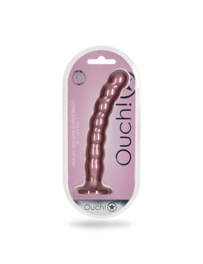 Розовый фаллоимитатор Beaded G-Spot - 21 см.