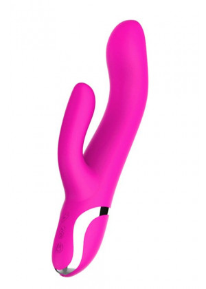 Розовый вибратор-кролик NAGHI NO.43 RECHARGEABLE DUO VIBRATOR - 23 см.