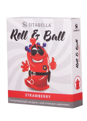 Стимулирующий презерватив-насадка Roll   Ball Strawberry