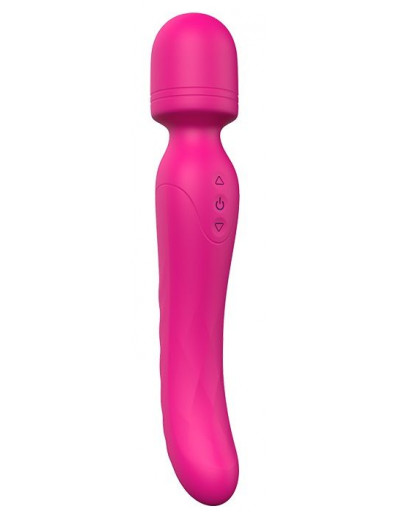 Ярко-розовый жезловый вибратор Heating Bodywand с нагревом - 23,2 см.