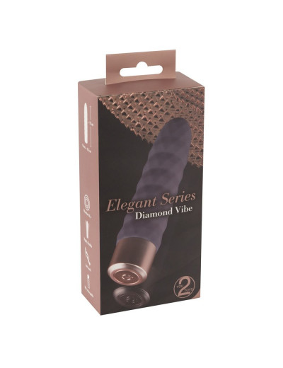 Фиолетовый мини-вибратор Elegant Diamond Vibe - 15 см.