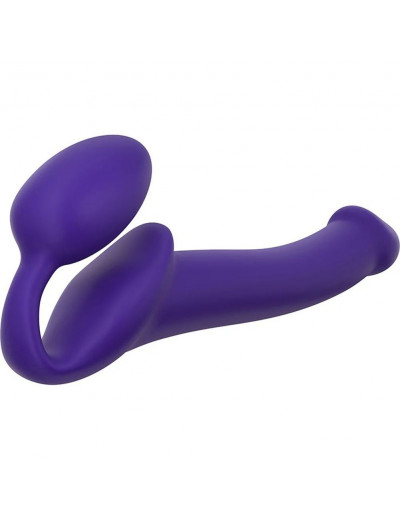 Фиолетовый безремневой страпон Silicone Bendable Strap-On - size M