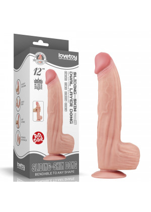 Телесный фаллоимитатор 12 King Sized Sliding Skin Dual Layer Dong - 31 см.