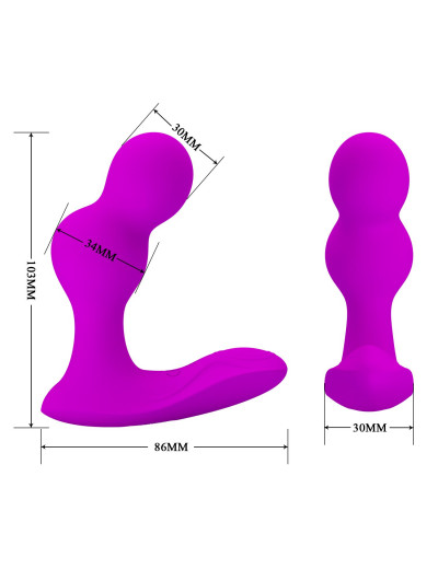 Лиловый вибростимулятор простаты Terrance с пультом ДУ