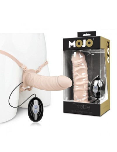 Поясной полый вибратор Mojo Throttle Vibrating Male Harness - 18 см.