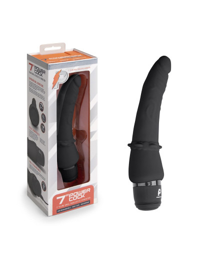 Черный анальный вибратор 7  Slim Anal Realistic Vibrator - 20 см.