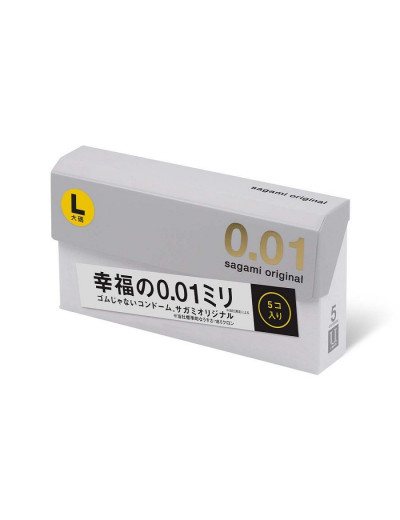 Презервативы Sagami Original 0.01 L-size увеличенного размера - 5 шт.