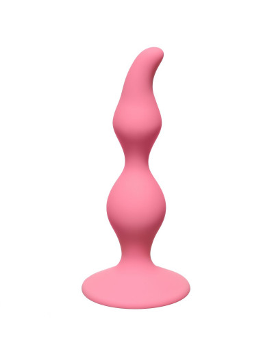 Розовая анальная пробка Curved Anal Plug Pink - 12,5 см.