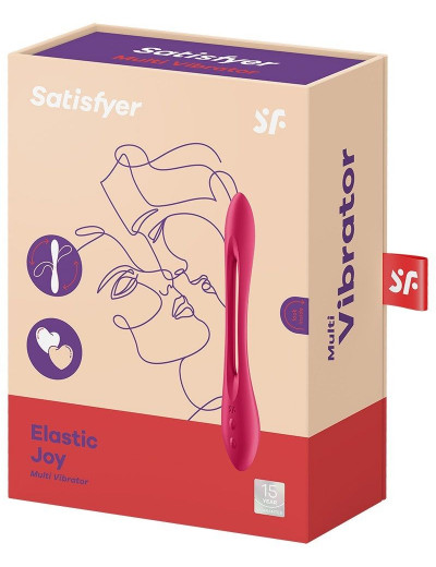 Красный многофункциональный вибратор для пар Satisfyer Elastic Joy