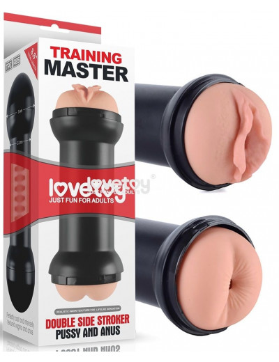 Телесный двусторонний мастурбатор Training Master Double Side Stroker Pussy and Anus