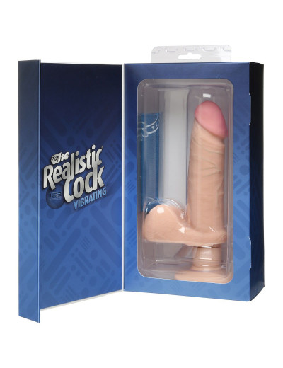 Вибромассажер-реалистик на присоске The Realistic Cock ULTRASKYN Vibrating 6”- 21,6 см.