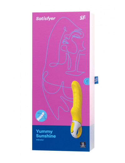 Жёлтый вибратор Satisfyer Yummy Sunshine - 22,5 см.