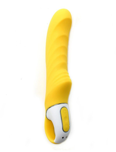 Жёлтый вибратор Satisfyer Yummy Sunshine - 22,5 см.