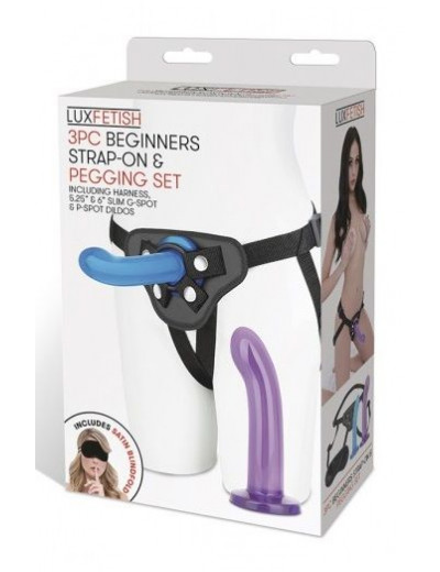 Страпон унисекс Beginners Strap-On с 2 насадками - 15 и 13 см.