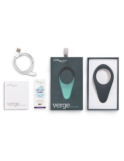 Чёрное эрекционное виброкольцо We-vibe Verge