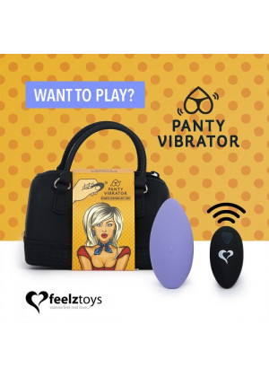 Фиолетовый вибромассажер в трусики с пультом ДУ Panty Vibe Remote Controlled Vibrator