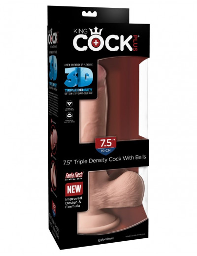 Телесный фаллоимитатор на присоске 7.5  Triple Density Cock - 22,9 см.