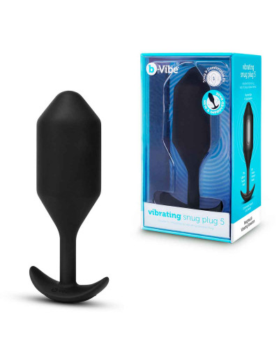 Черная вибропробка для ношения Vibrating Snug Plug 5 - 16,5 см.