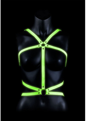 Портупея Body Harness с неоновым эффектом - размер L-XL