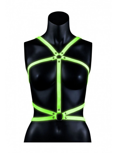 Портупея Body Harness с неоновым эффектом - размер L-XL