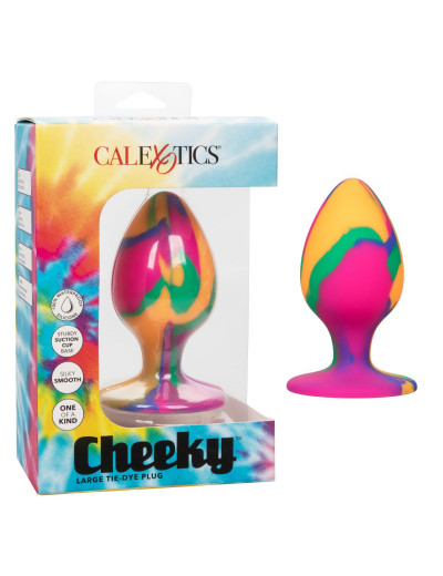 Яркая анальная пробка Cheeky Large Tie-Dye Plug - 9 см.