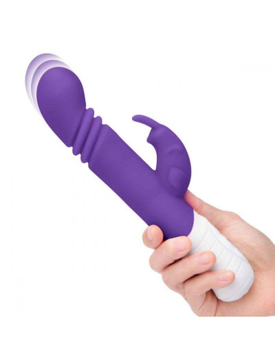 Фиолетовый массажер для G-точки Slim Shaft thrusting G-spot Rabbit - 23 см.